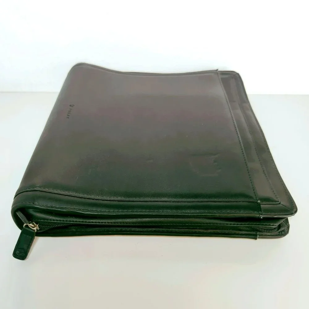 Foray Business Portfolio Zipper Binder Pencil Pouch Pockets Black